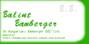 balint bamberger business card